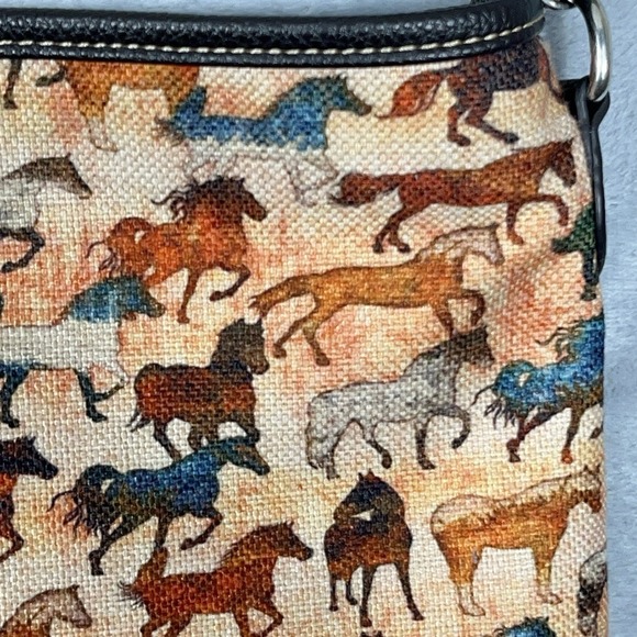 Montana West Horse Print Brown Crossbody Bag Purse Equestrian Western Rodeo - Picture 4 of 13